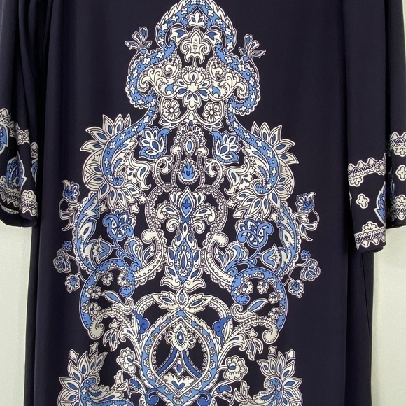 WISP by London Times navy blue shift dress with floral pattern size 14 - Picture 8 of 8